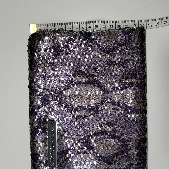 Sequin Snakeskin Print Foldover Clutch - Picture 11 of 13